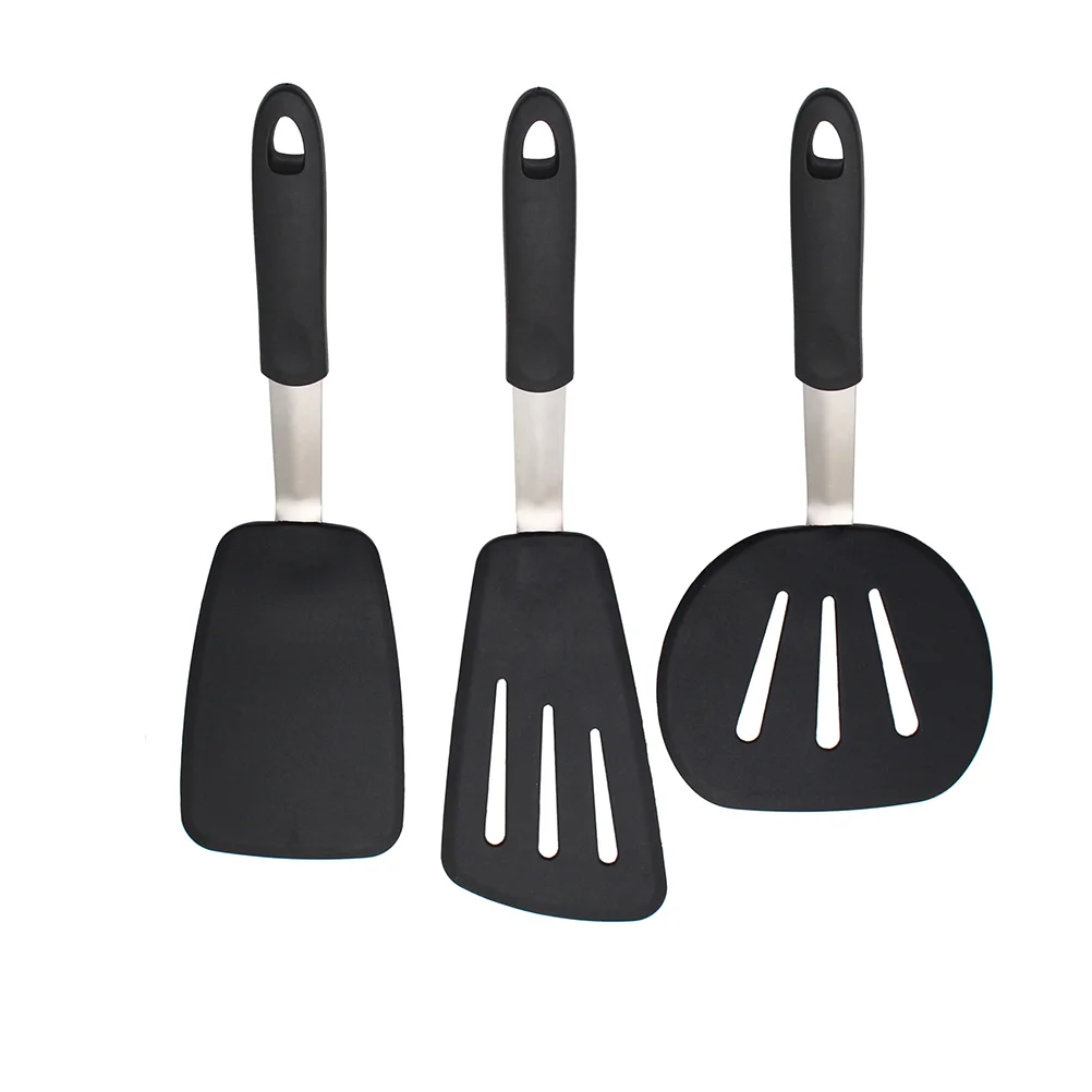 

3pcs Silicone Cook Shovels Frying Egg Spatulas Home Kitchen Steak Spatulas