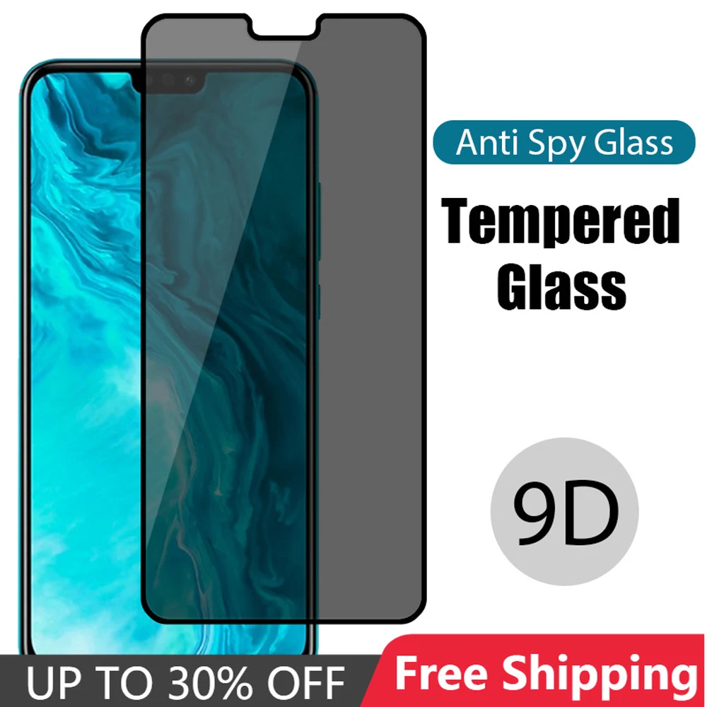 

Screen Protectors for Honor 8X 10X Lite 9X Prime 9S Full Cover Privacy Glass for Honor 20 Pro 10i 10 Lite 30i 20i 9D Glass Film