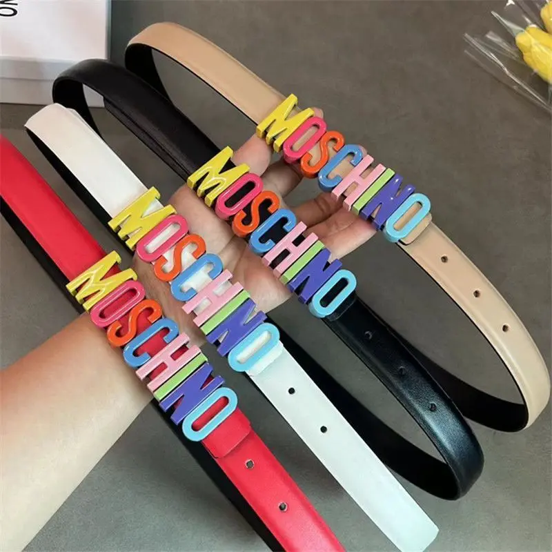 

2023 Luxury Fashion Alphabet Cute Bear Brand Belt Women's Buckle Belt Women's Jeans Dress Trousers Decorative Belt with Box