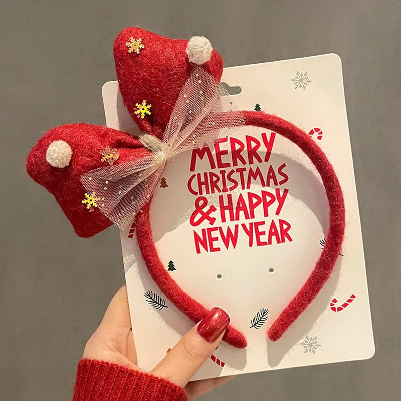 

Рождественская повязка на голову детская плюшевая