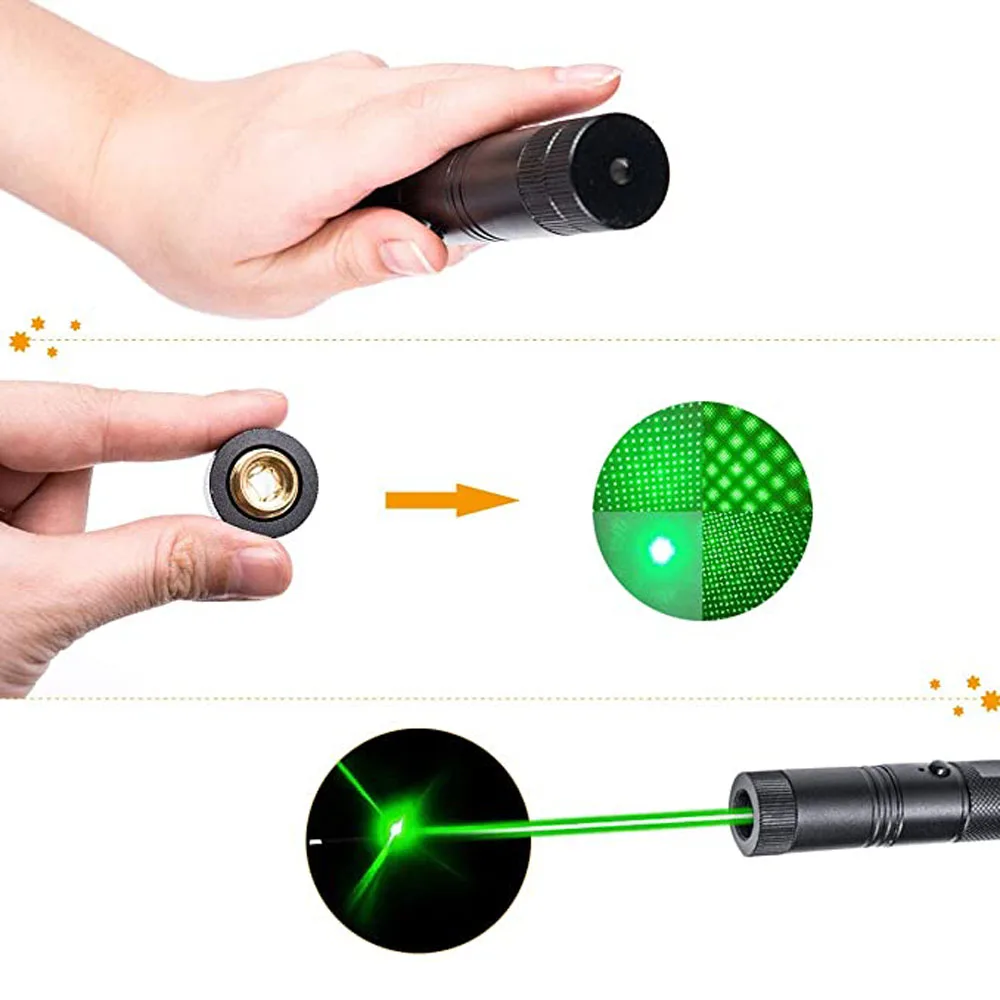Зеленый лазер 10000 м 303 нм указателей высокомощный который горит с регулируемым