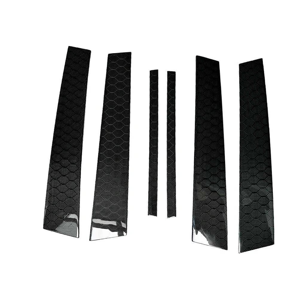 Блестящая черная 2x2 карбоновая B C опорная Накладка для литья отделка автомобиля