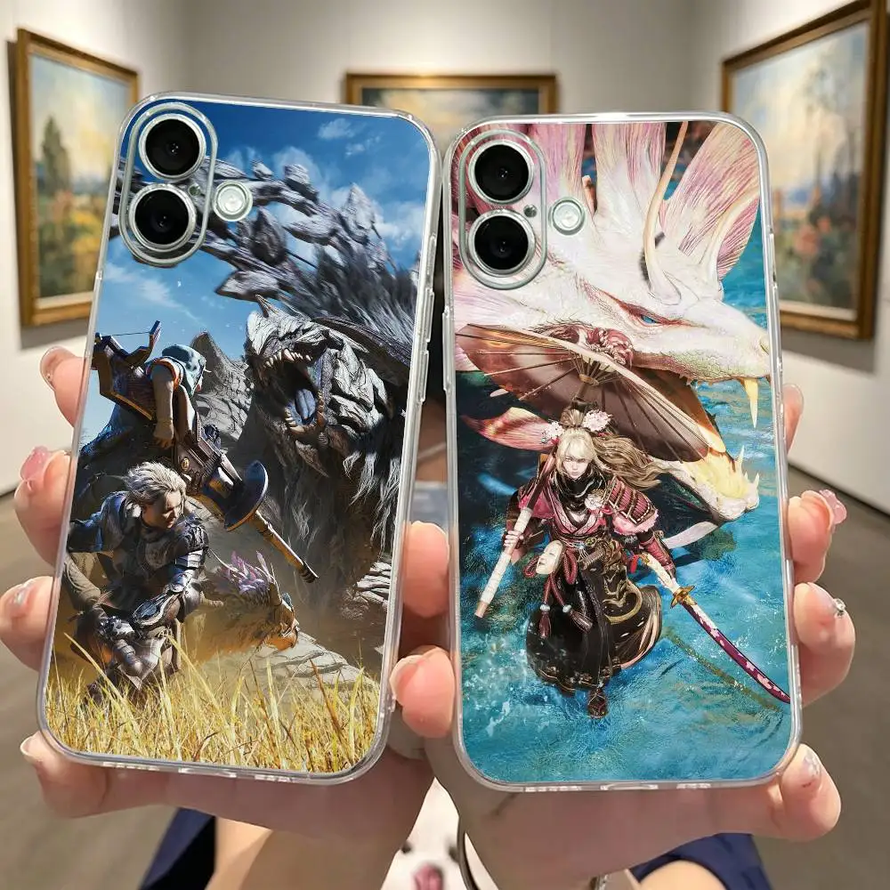 Фото Прозрачный противоударный чехол Cool Game M-Monster H-Hunter Wilds для iPhone 17 16 15 14 13 12 11 Mini Pro Max Plus №1