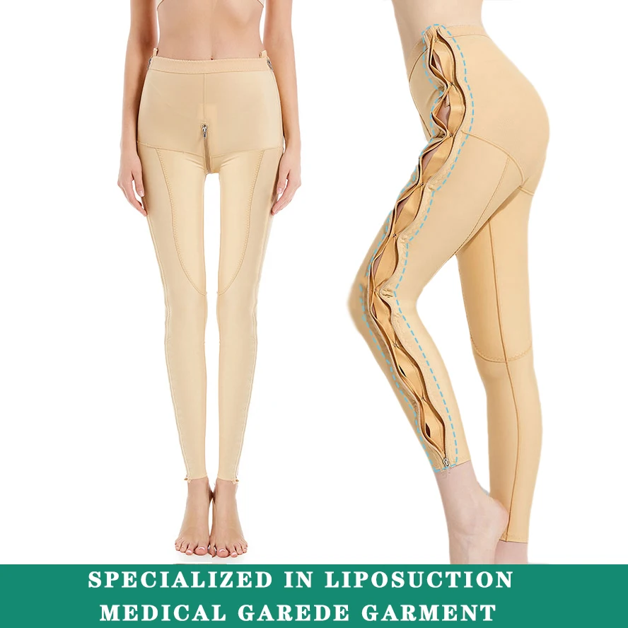 

Women's Medical Tights For Thigh Abdomen Liposuction Compression Garment Postpartum Shapewear Hips Lift Body Shaper Pants Zipper