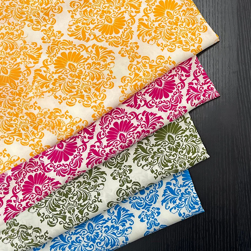 Rayon Fabric Floral Reactive printing Vintage Liberty Ethnic Soft Summer Pajamas Cloth Sewing Accessories By Meter