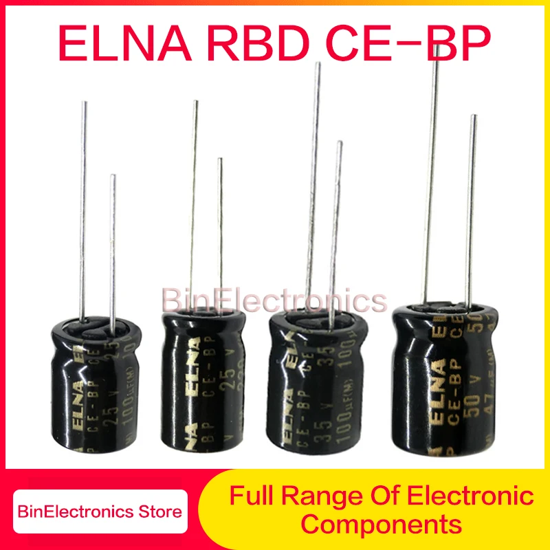 Фото 10 шт./лот ELNA RBD CE-BP Серия неполярных биполярных Hi-Fi аудиоконденсаторов 4.7UF 10UF 22UF 33UF 47UF 100UF 220UF 25V 35V 50V №2