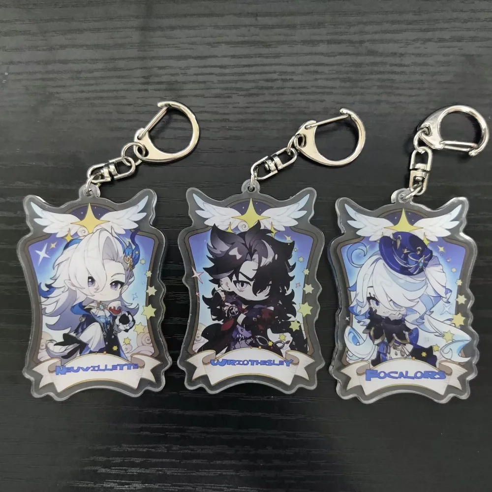 

Genshin Impact Anime Figures Furina Wriothesley Neuvillette Acrylic Keychains Lyney Freminet Cute Bag Pendant Keyring Decor Gift