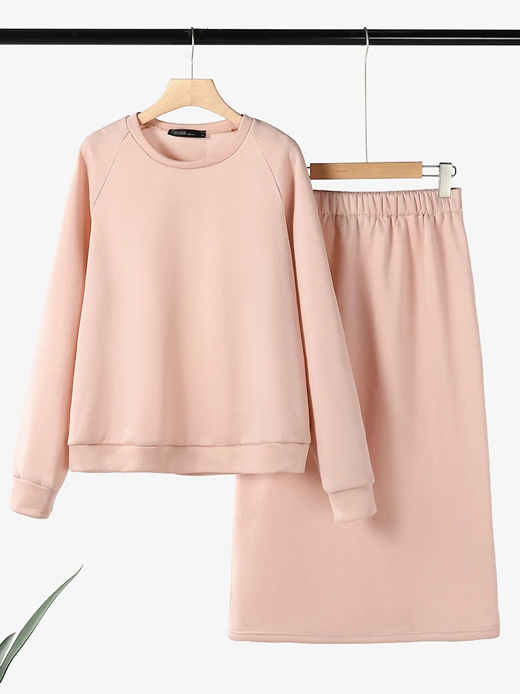 ZANZEA модные весенние комплекты рабочих платьев из 2 предметов женские наряды топы