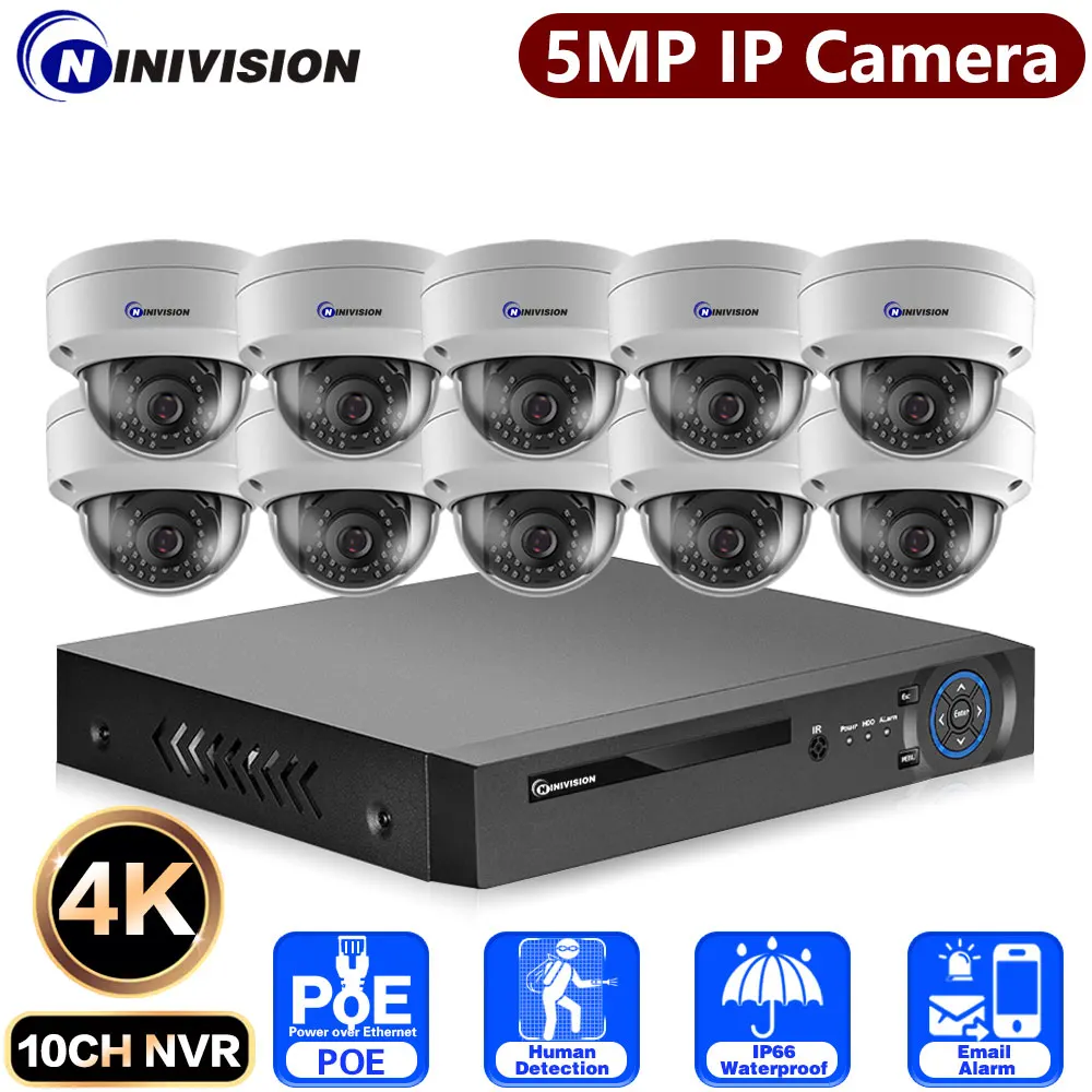 10CH 8MP 4K Face Detection NVR Exterior Safe Security Human Protection CCTV System 5MP IP Camera Outdoor Video Surveillance Set