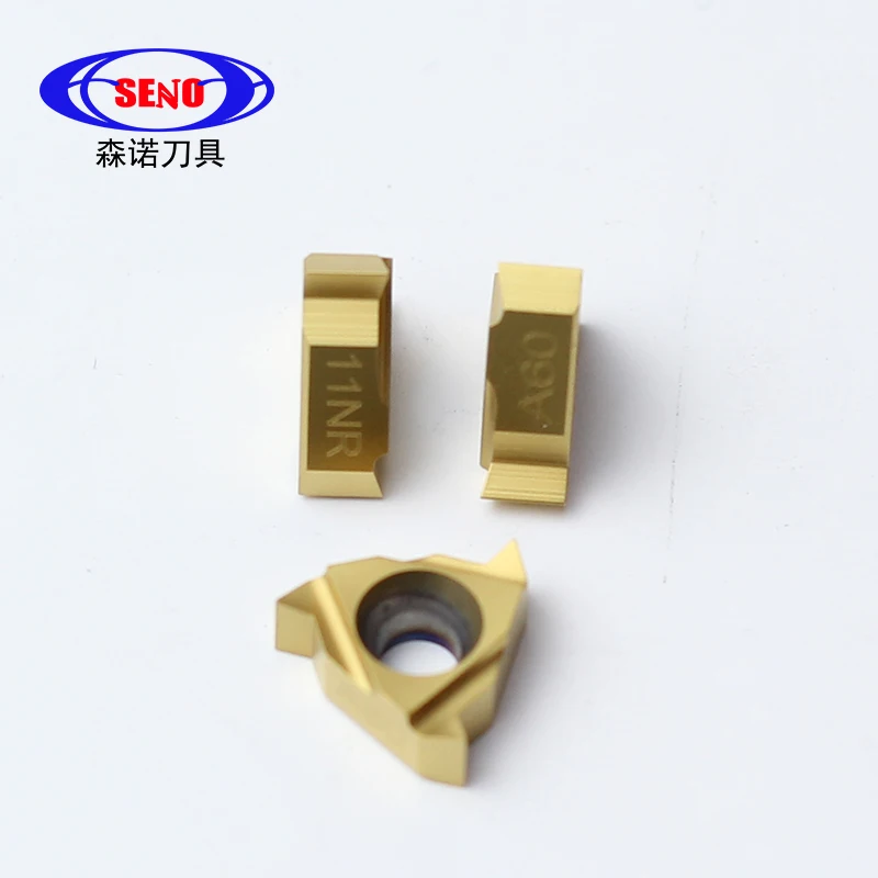 

SENO 10PCS 22NR 2.5/3.5/4/4.5,Indexable Tungsten Carbide Threading Lathe Inserts internal Metric ISO