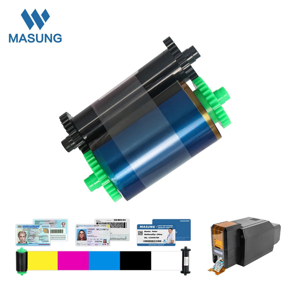 Фото Оригинальная лента YMCKO для двустороннего карточного принтера MASUNG S22K, 300/600 DPI, высокая производительность для печати на ПВХ/ПЭТ-картах, ресурс 500 карт. №1