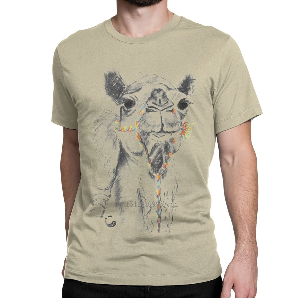 

Men's Dromedary Charcoal Animals Camel T Shirt Wildlife Mammal Desert 100% Cotton Tops Novelty Round Neck Tees 4XL 5XL T-Shirt