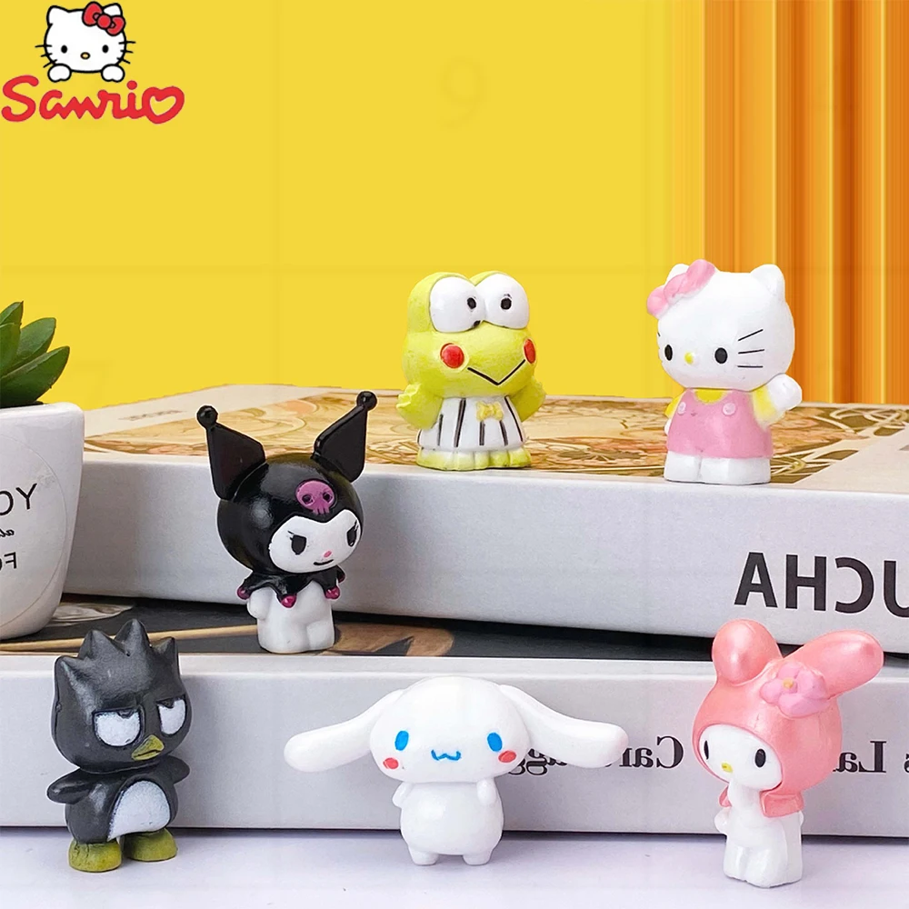 

Фигурки Kuromi Sanrio My Melody, аниме фигурки, кавайная кукла корикорил, коллекция, набор из 6 моделей из ПВХ для девочек, подарок на день рождения