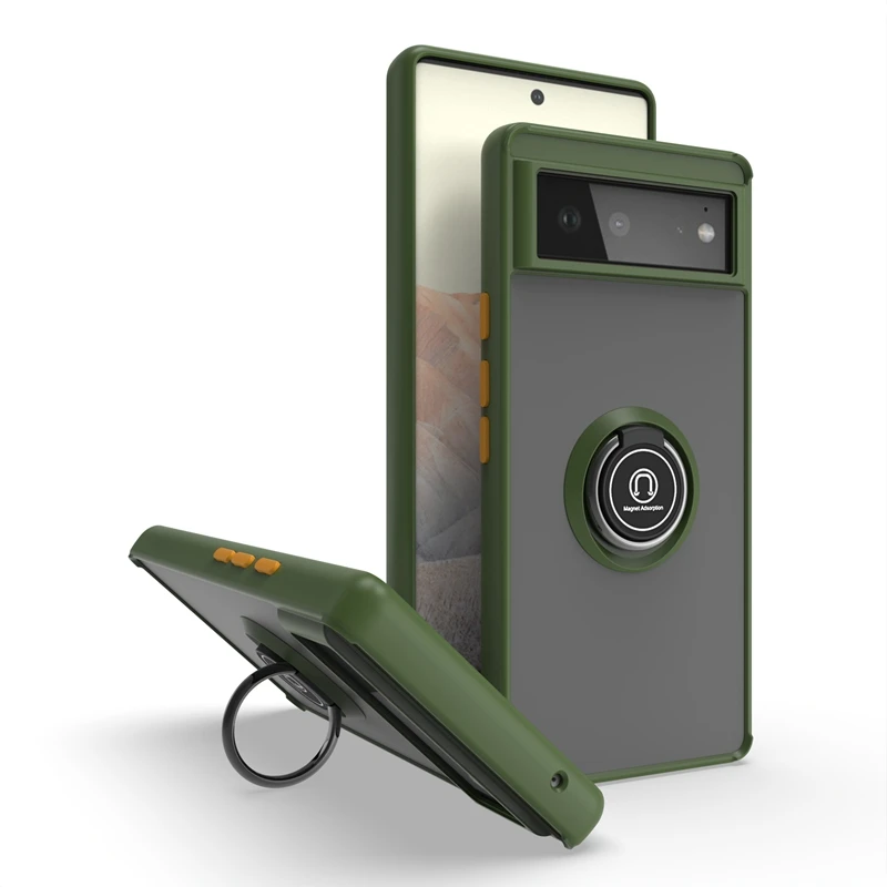 

Phone Case For Google Pixel 6 Pro Fashion Shockproof Rugged Protection Anti Fall Multifunction Magnetic With Ring Bracket Cover