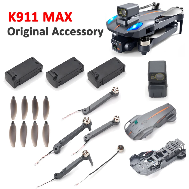 

K911 MAX Original Battery USB Charger Propeller Body Shell Front Rear Arm Motor Obstacle Avoidance for K911MAX Drone Spare Parts