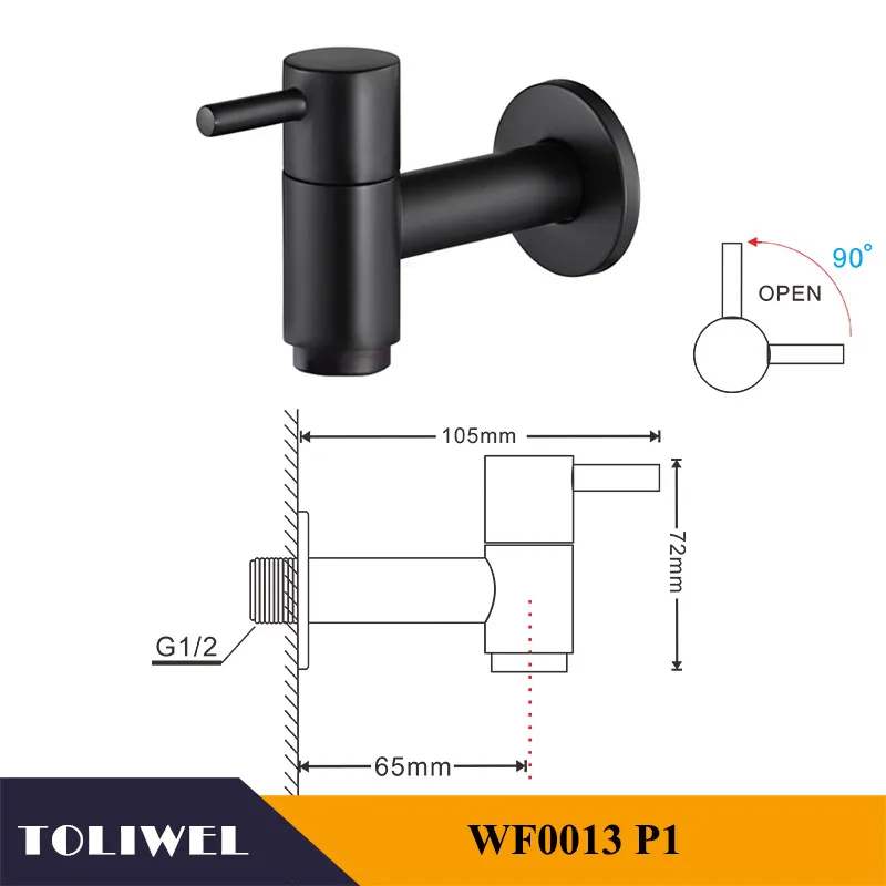 Удлиненный полированный хромированный смеситель для ванной комнаты, дома, кухни, настенный латунный смеситель для раковины, уличный кран для холодной воды, краны