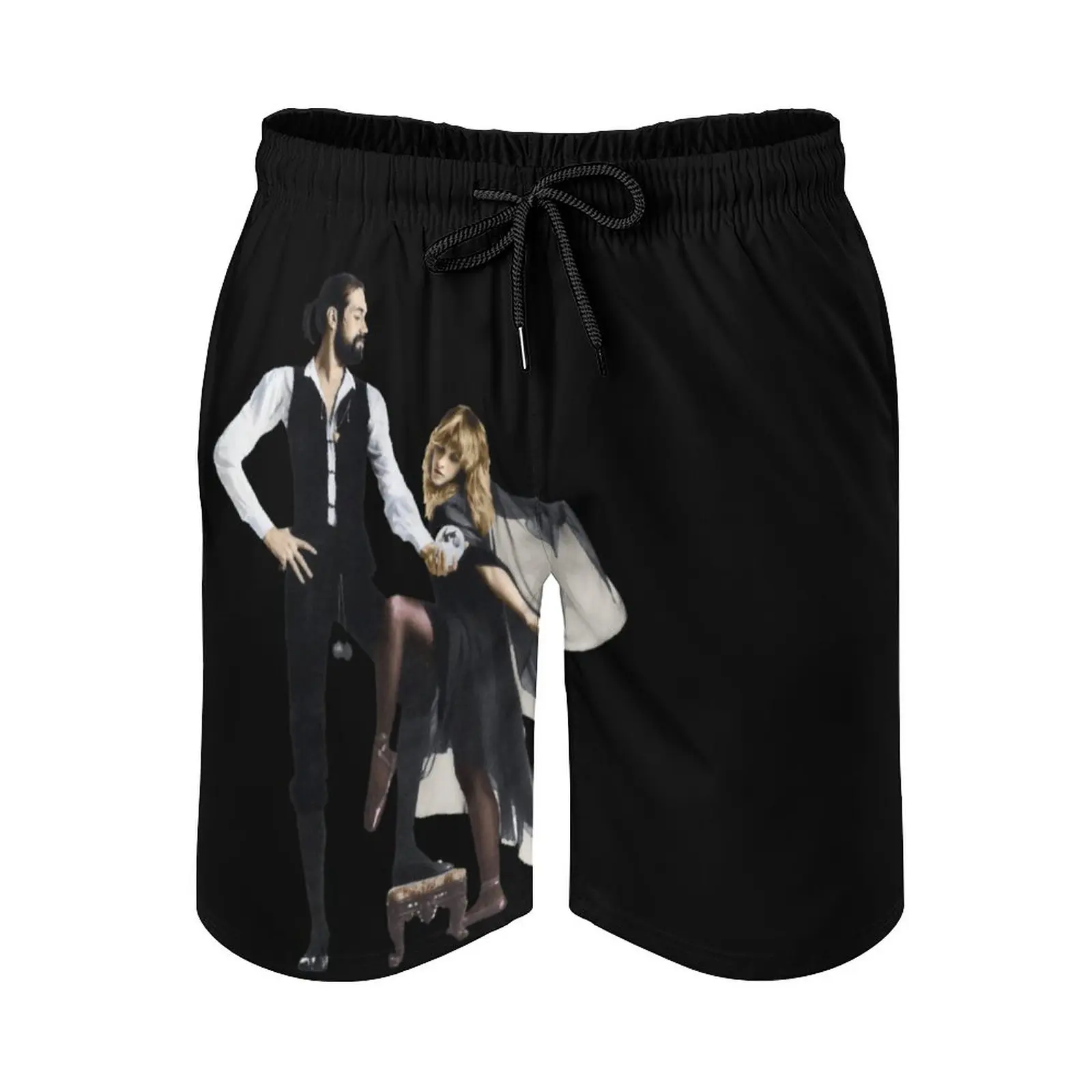 

Anime Men's Beach Shorts Fleetwood And MACS Rumours Colourised Loose Stretch Beach Unique Hawaii Pants Running Adjustable Draws