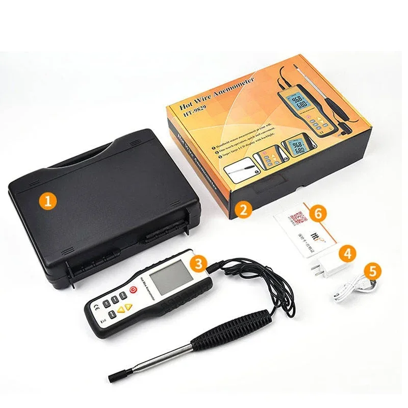 

NITERUS HT-9829 цифровой анемометр с горячей проволокой