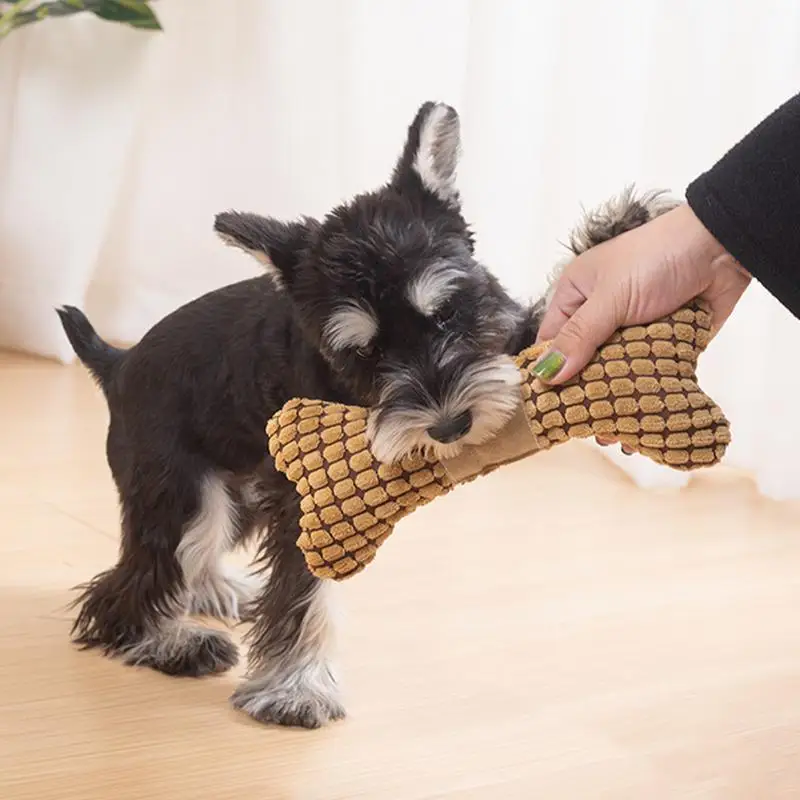 Писклявая плюшевая игрушка для собак мягкая костяная жевательная Функция