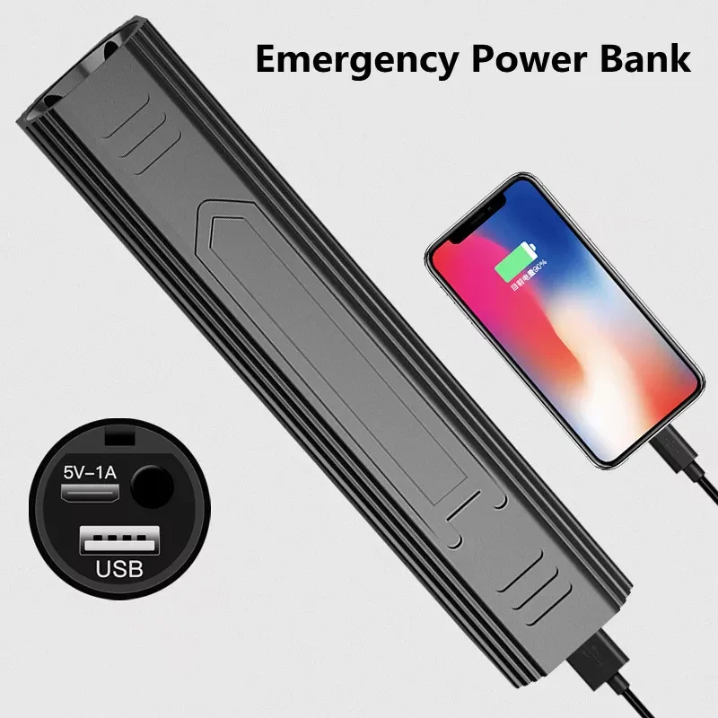 

2023 Mini Power Bank Strong Light LED Flashlight Emergency Powerbank External Battery Pack For Mobile Phone Emergency Power Supp