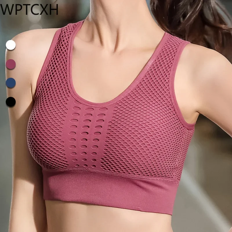 

Women Seamless Yoga Underwear Breathable Sports Bra Absorb Sweat Shockproof Padded Gym Exercise Running Fitness Lingeries