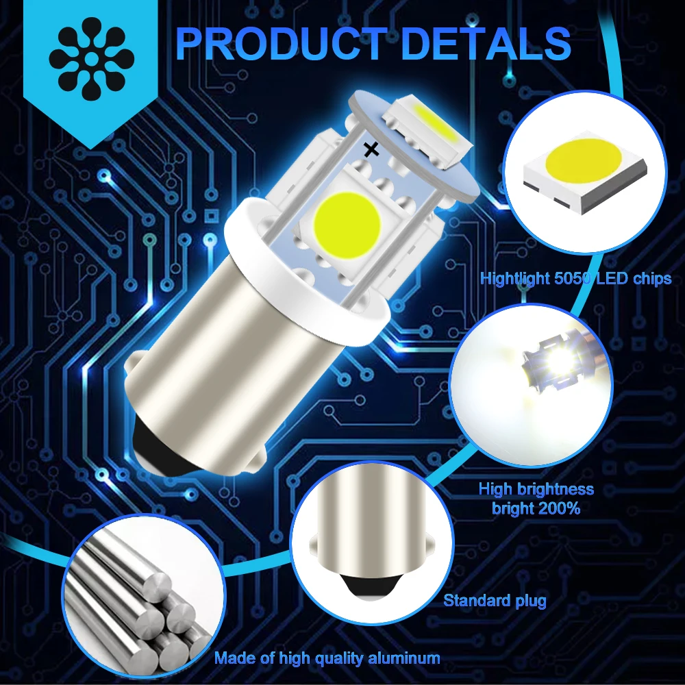 4 шт. автомобильные светодиодсветодиодный лампы T4W BA9S 12 В 24 в 5050 5SMD |