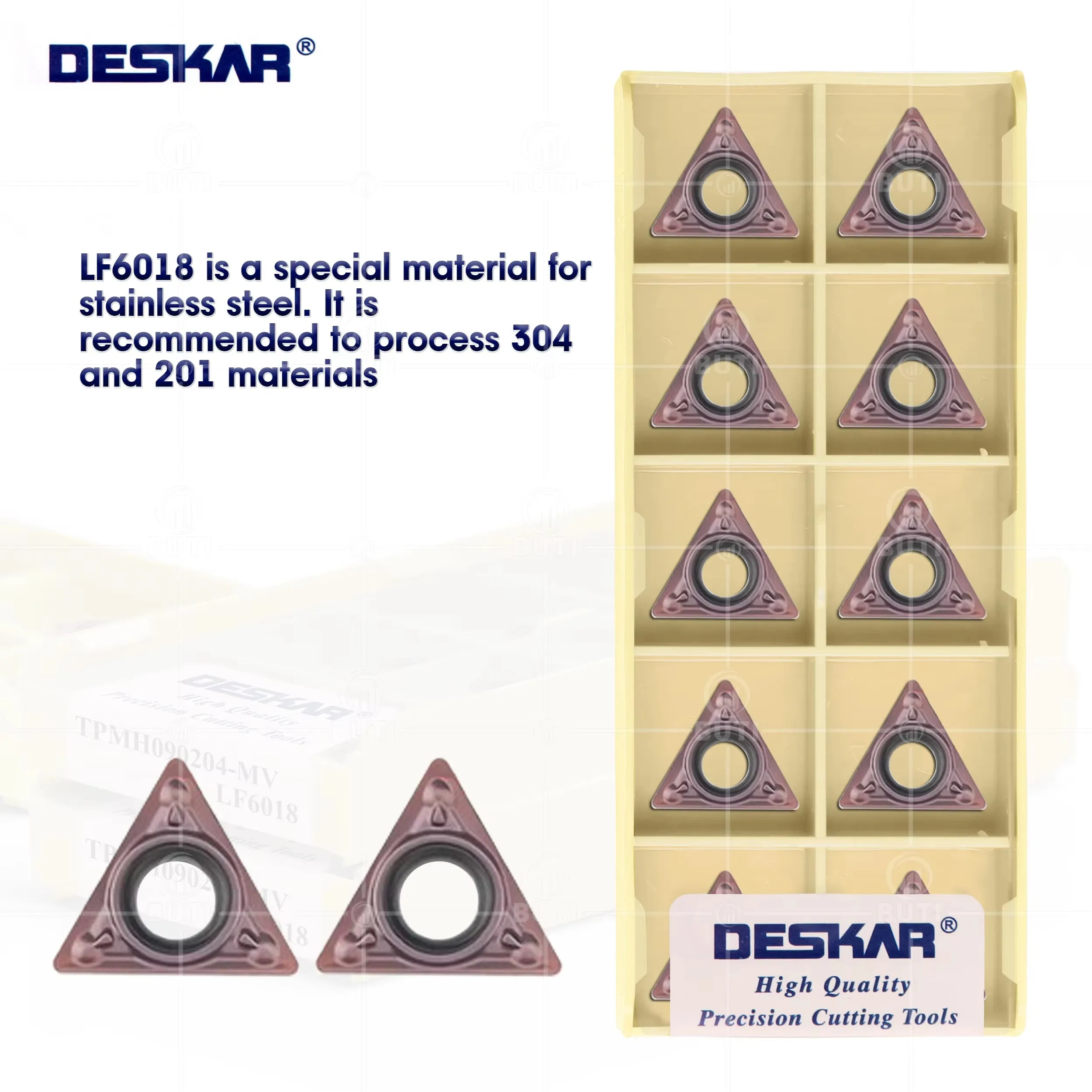 Фото DESKAR 100% оригинал TPMH090204-MV LF6018 Износостойкий и прочный токарный станок с ЧПУ с внутренним отверстием Карбидная вставка Обработка стальных деталей №1