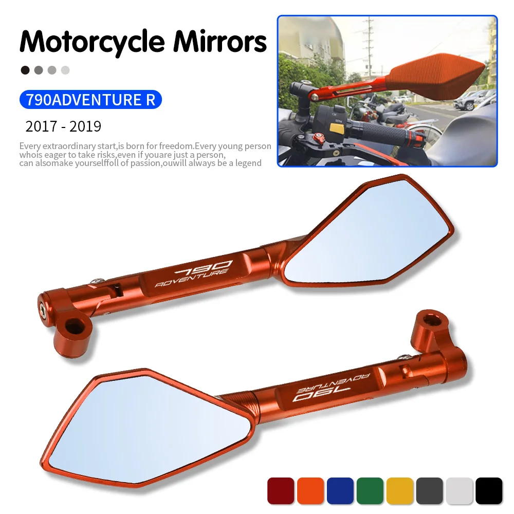 

Universal 8mm 10mm Motorcycle mirror Left&Right CNC Aluminum side Rearview FOR 790ADVENTURE 790ADVENTURE R ADVENTURE 2017-2019