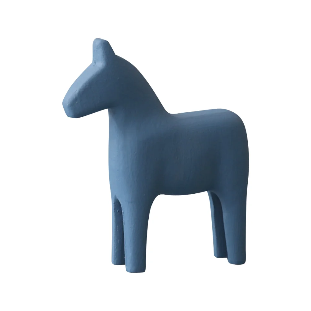 

Wooden Horse Decor Scandinavian Horses Statue Dala Figurine Home Sculpture Animal Toy Unpainted Mini Table Sweden Unfinished