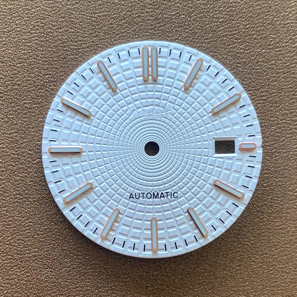 S Watch Dial Accessories 31.8mm for Japanese NH35 Movement Rose Nail Silver Nail Green Luminous Men Watch Accessories