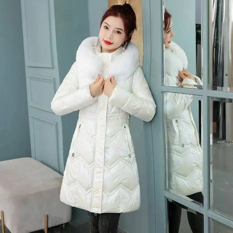 Свободная стирка куртка с подкладкой из яркого хлопка Длинная зимняя новая