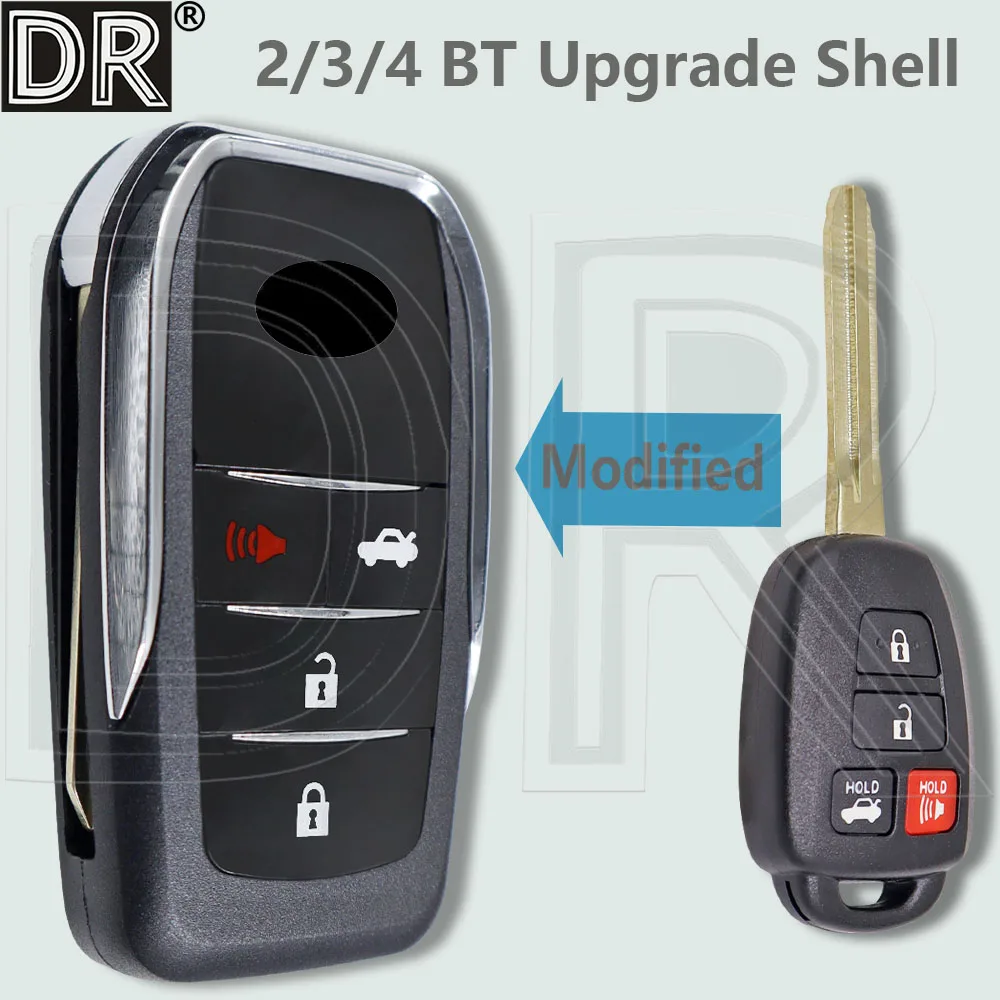 Фото DR Upgrade TOY43 Blade автомобильный ключ откидной чехол FOB для Toyota Corolla Camry RAV4 Highlander Tacoma Tundra Pruis №1