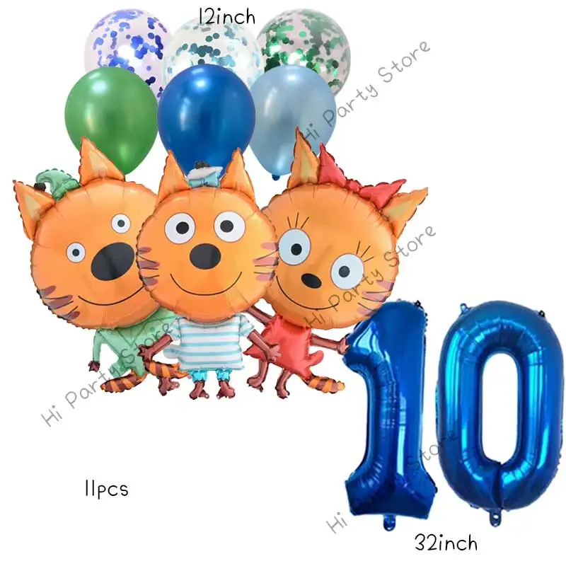 Фото 3/5/10 шт. воздушных шаров в виде животных Kid-E-Cats для украшения дня рождения мальчика, декораций для комнаты и дома, подарок для мальчика, идея для детского праздника. №3