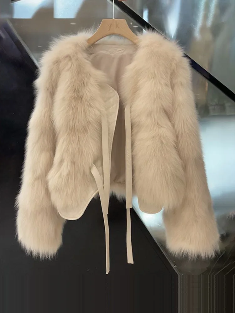 Fur coat women's 2022 autumn and winter new woolen women's top