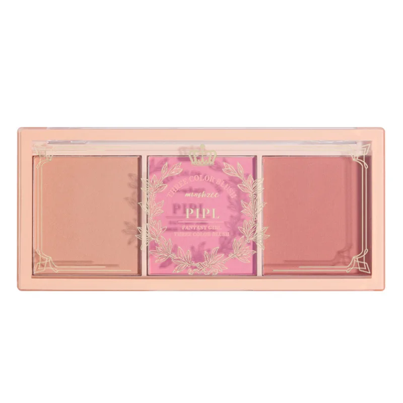 

3 In 1milk Tea Blush Peach Pallete 3 Colors Face Mineral Pigment Cheek Blusher Powder Makeup Contour Shadow Blush With Brush