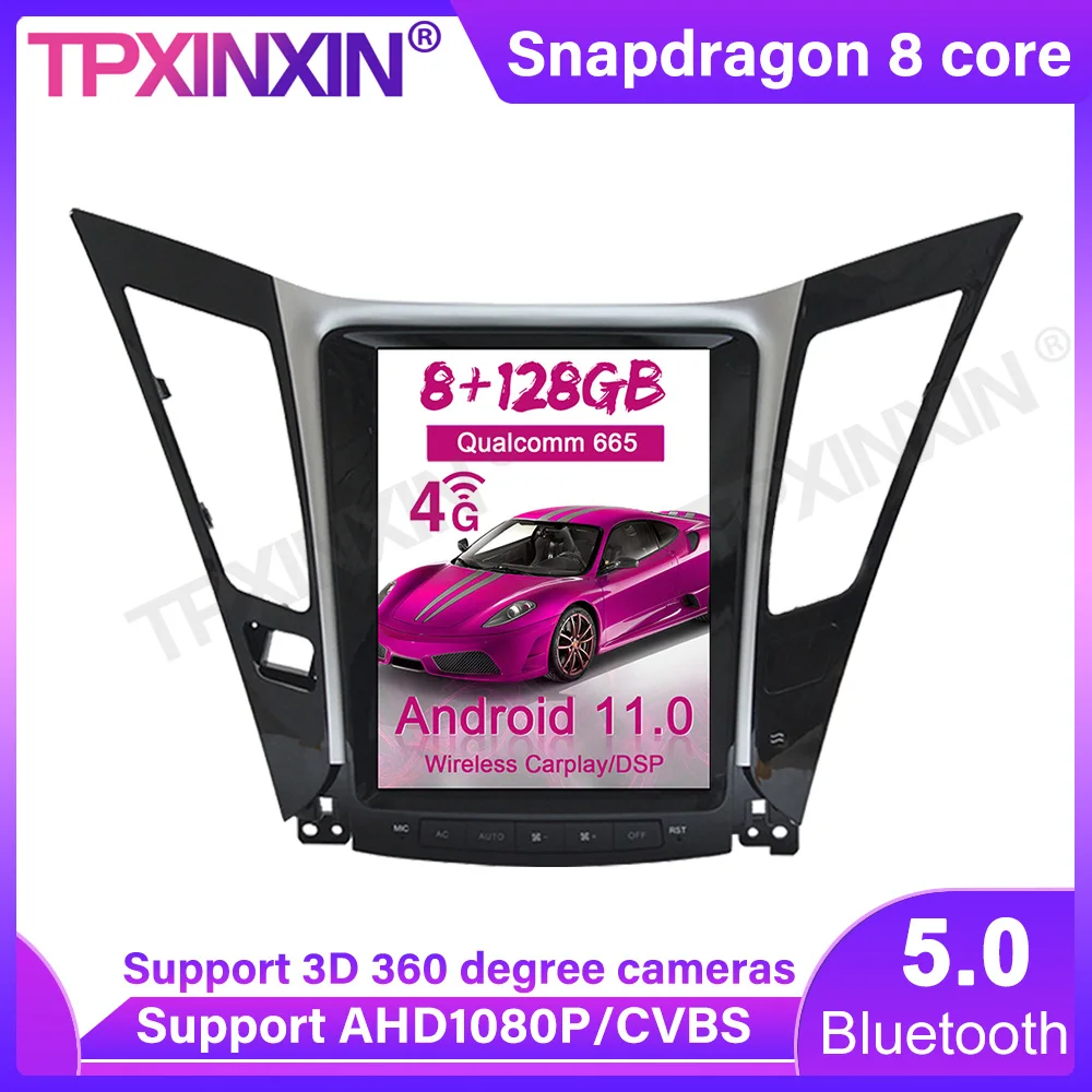 

Автомобильный мультимедийный проигрыватель Qualcomm 665 Android 11 для Hyundai Sonata 8 2012-2014, GPS-навигация, стерео, радио, магнитола