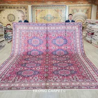 305x396cm Handwoven Silk Rug Tribal Design Kid Friendly Durable Carpet (BL022)