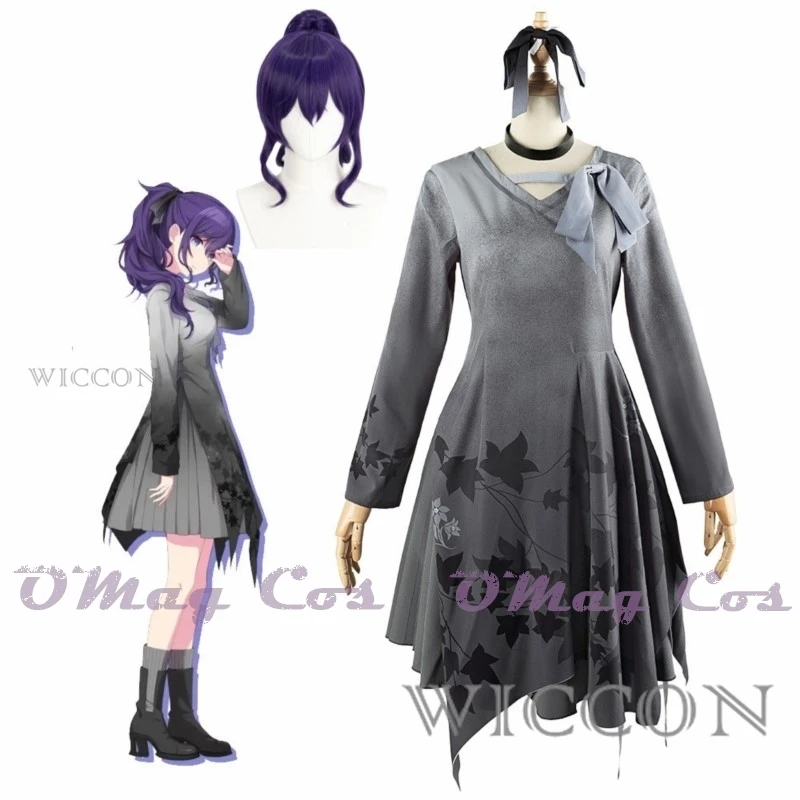 Цветная сцена! Asahina Mafuyu Косплей Платья и парик 25 ночной шнур собственные парики