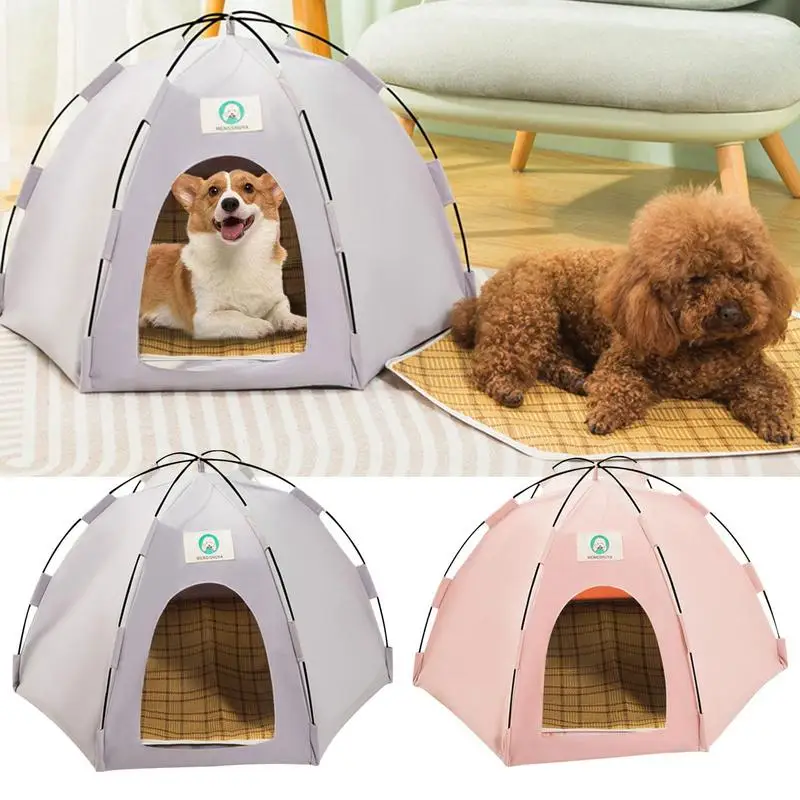 

Dog Camping Tent Breathable Cat Dog Litter Tent Kennel Cat Teepee Bed Pet Tent Foldable Cat Cave Play Tents Camping Dog Supplies