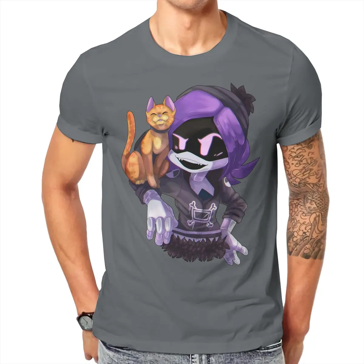 Оригинальные Мультяшные футболки с рисунком убийцы дрона Мужская футболка кота