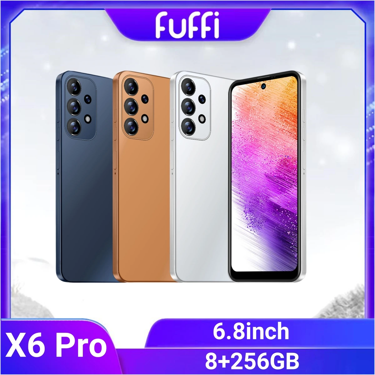 FUFFI-X6 Pro смартфон Android 6 8 дюйма + 256 ГБ ПЗУ мобильные телефоны аккумулятор 6800 мАч
