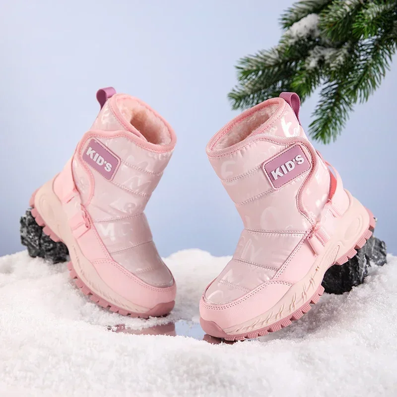 Зимние детские высокие зимние сапоги для девочек и мальчиков плюшевая теплая