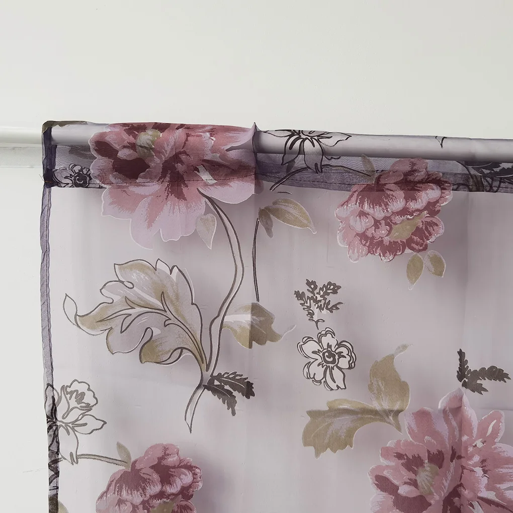 

100x200 см элегантные тюлевые занавески с цветочным узором, занавески для дверей и окон, драпировка, прозрачный шарф, баллон