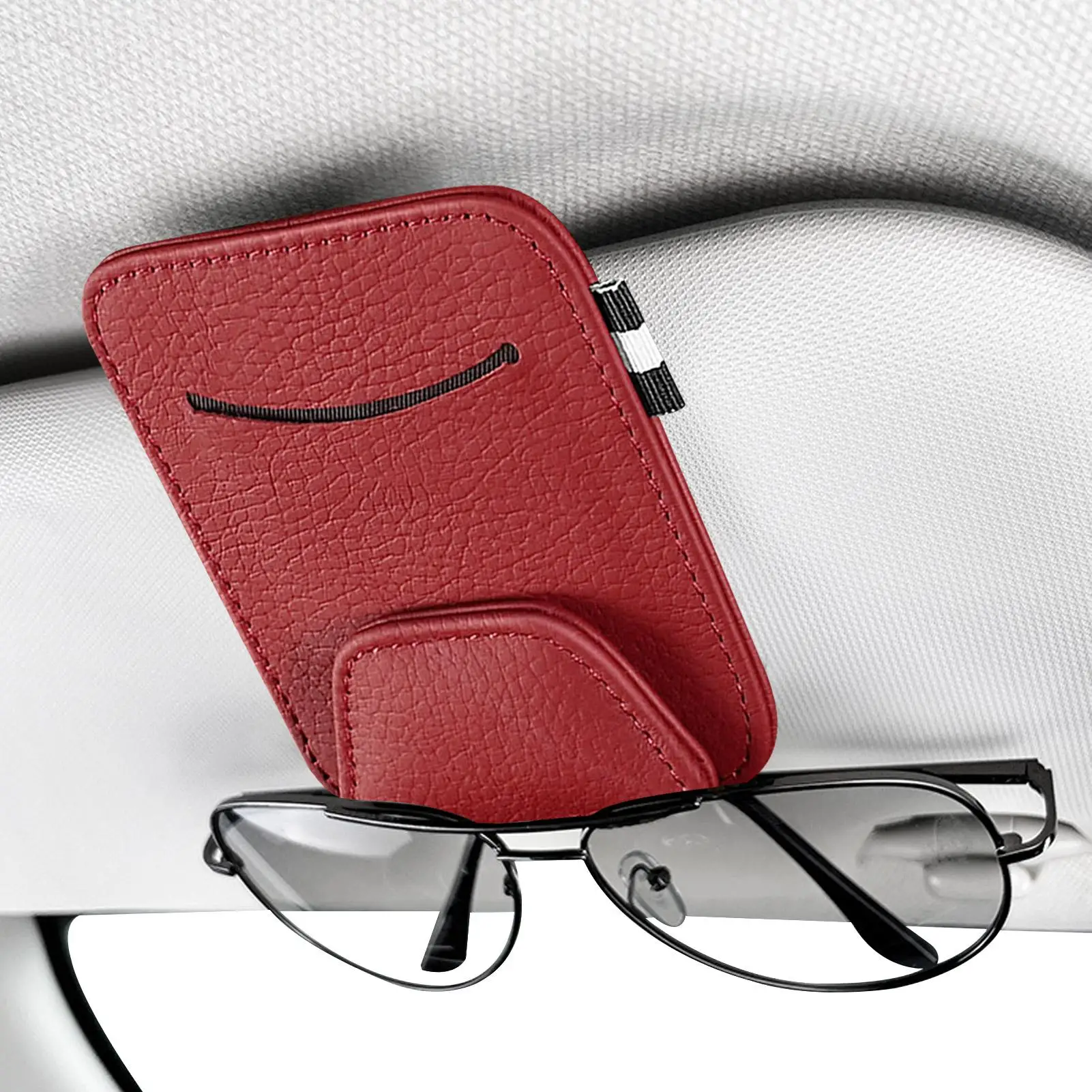 Солнцезащитный козырек, держатель для очков, автомобильный солнцезащитный козырек, держатели для солнцезащитных очков с магнитной пряжкой для очков, кожаные очки Cllip Солнцезащитный козырек, держатель для очков, автомобильный солнцезащитный козырек, держатели для солнцезащитных очков с магнитной пряжкой для очков, кожаные очки Cllip