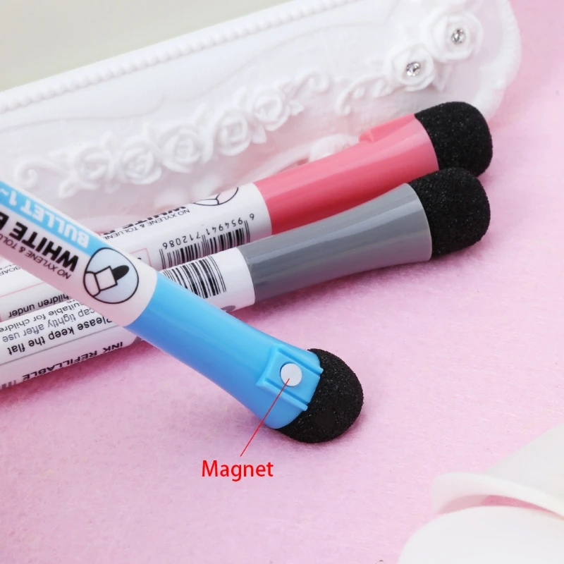 

57EC Magnetic Whiteboard Marker Pen Erasable Dry-Erase Ink Mark Sign With Eraser Hot