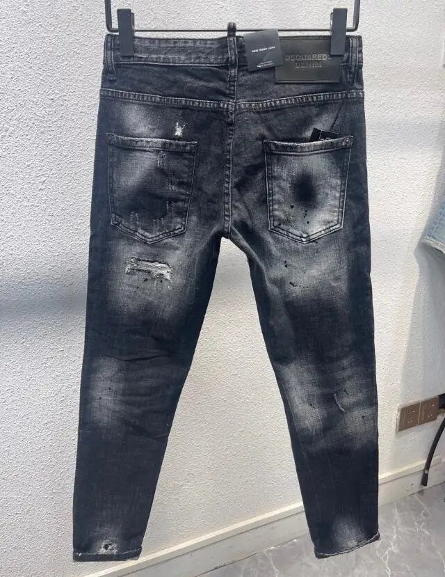 Genuine Dsquared2 - Fashion Black Ripped Denim Trousers, Designer Recommended, Dsq085