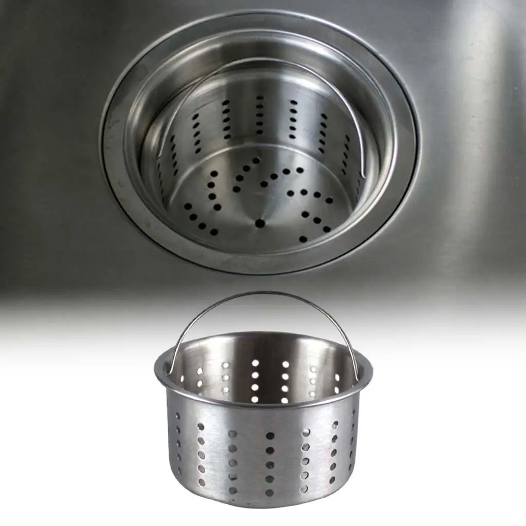 

Kitchen Sink Drain Basket Easy Clean Sink Basin Waste Plug 111mm Diameter Replacement Garbage Disposal Screen for Kitchen Sink