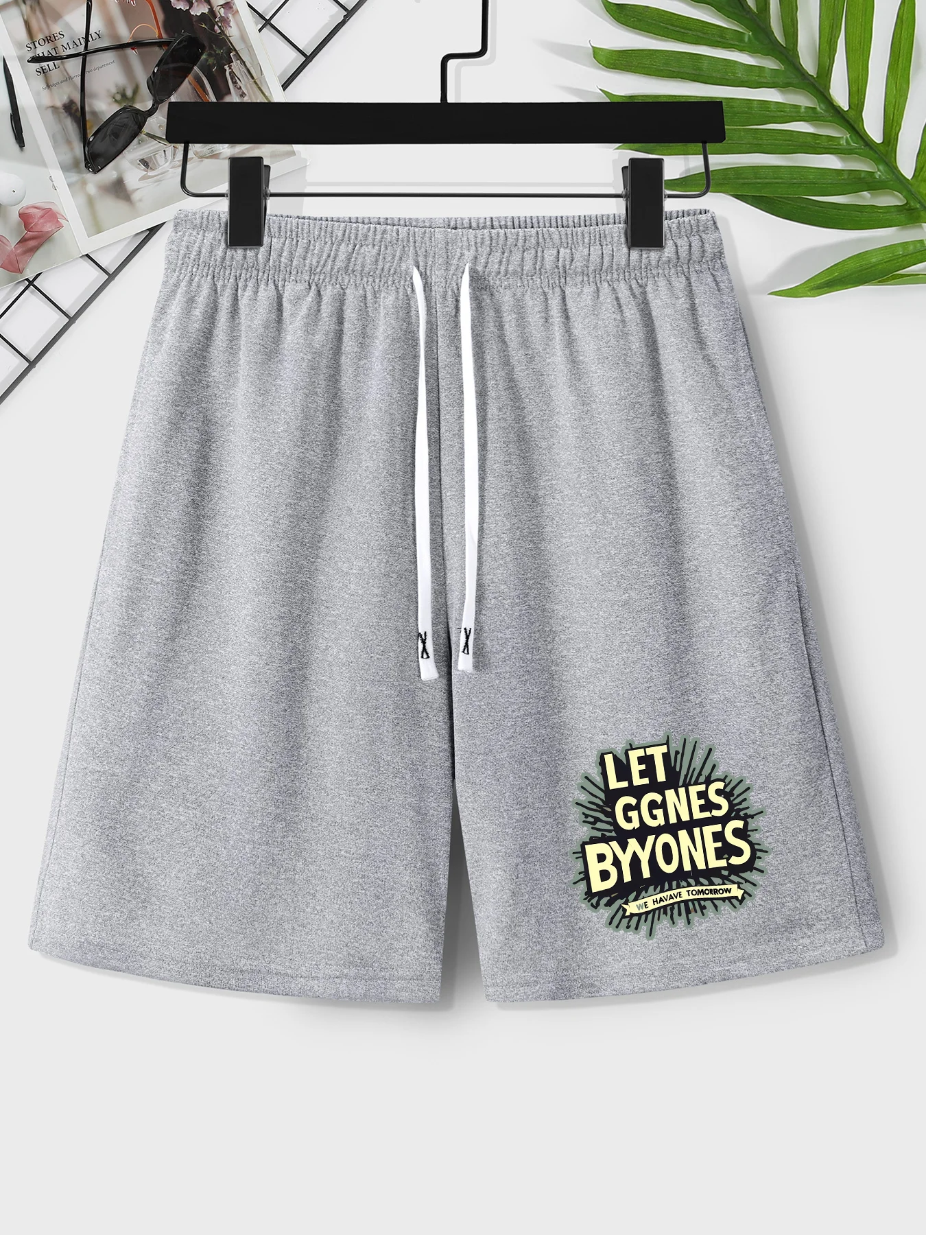 100% полиэстер Let bygones be мы должны начать завтра модные повседневные мужские шорты с