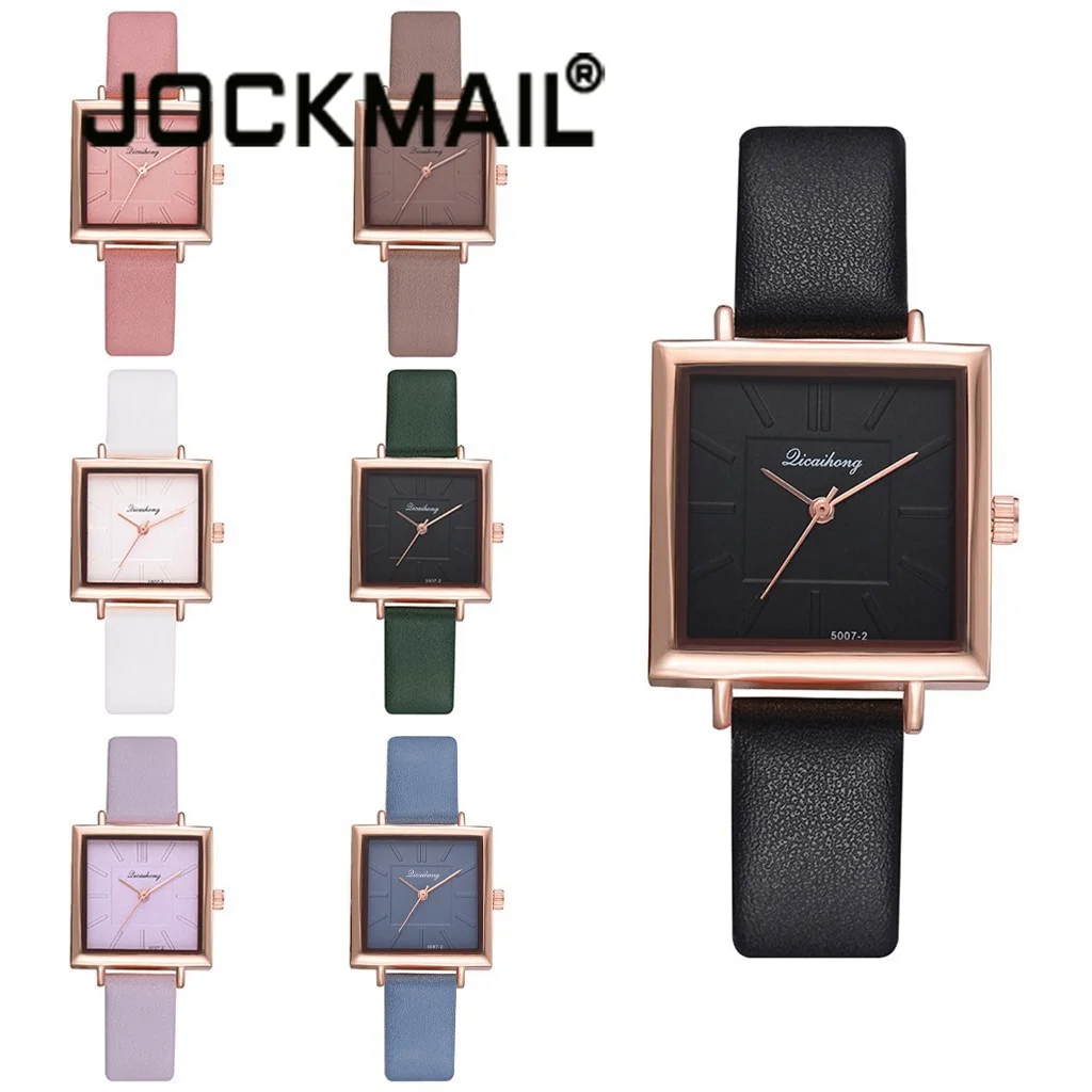 

Women Watches Luxury Square Dial Rose Gold Fashion Simple Watches Buckle Dress Wristwatch Causal Ladies Clock Reloj Mujer