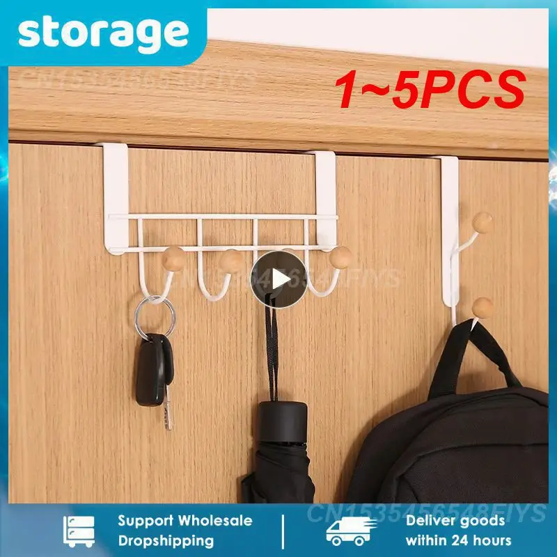 

1~5PCS Hook Behind The Door Punch-free Living Room Bedroom Storage Rack Clothes Hat Scarf Coat Storage Rack Sundries Finishing